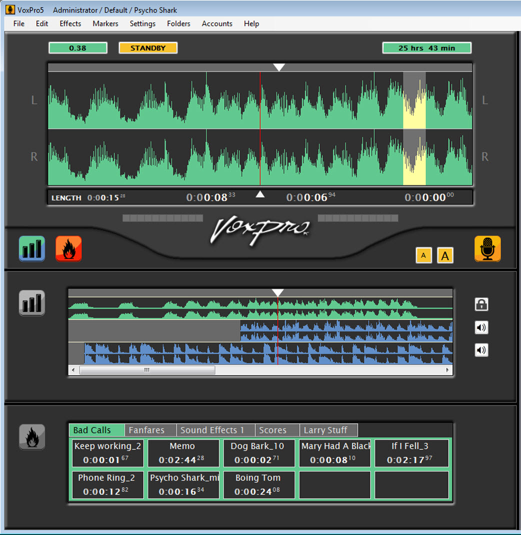 VoxPro 5 Recording Software Southern Broadcast New Zealand